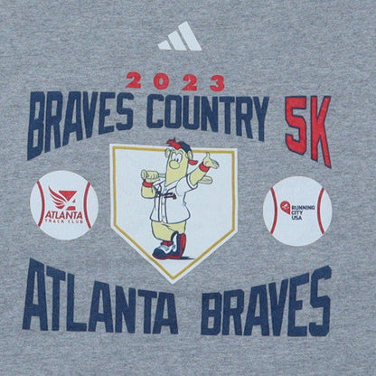 Adidas Mens Grey Braves Country 5K Graphic T-Shirt XL Sports Tee