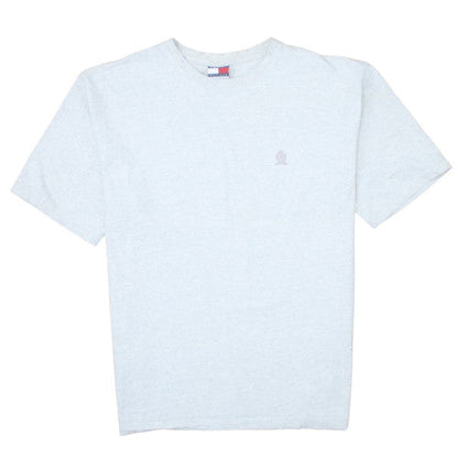 Tommy Hilfiger Men's Grey 2XL Classic Embroidered Logo Cotton T-Shirt