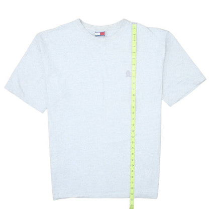 Tommy Hilfiger Men's Grey 2XL Classic Embroidered Logo Cotton T-Shirt