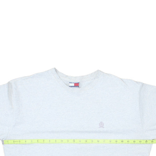 Tommy Hilfiger Men's Grey 2XL Classic Embroidered Logo Cotton T-Shirt