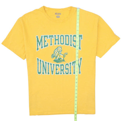 Champion Men's Yellow Methodist University Graphic T-Shirt XL
