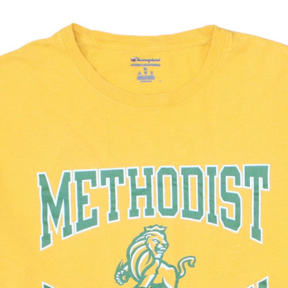 Champion Men's Yellow Methodist University Graphic T-Shirt XL