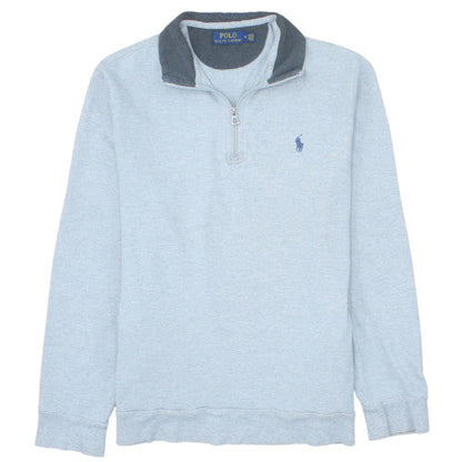 Ralph Lauren Men's Grey 1/4 Zip Mock Neck Sweatshirt M