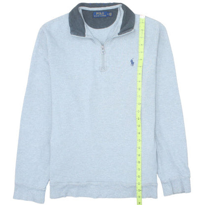 Ralph Lauren Men's Grey 1/4 Zip Mock Neck Sweatshirt M