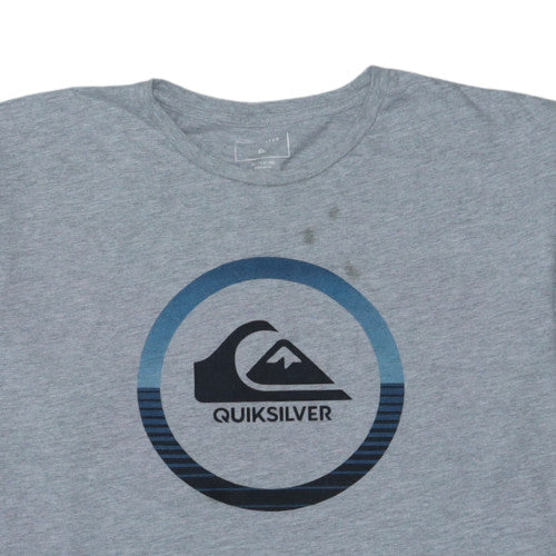 Quiksilver Men’s Grey Graphic Logo Regular Fit T-Shirt XL