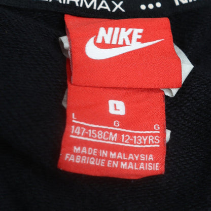 Nike Boys Black Full Zip Hoodie L 12-13 Years Air Max Logo Sweatshirt