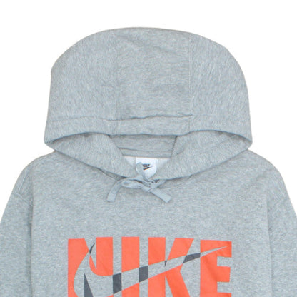 Nike Mens Grey L Pullover Hoodie Fleece Sportswear Graphic Print