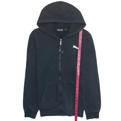 Puma Mens Black Full Zip Hoodie Size S Logo Fleece Sweatshirt