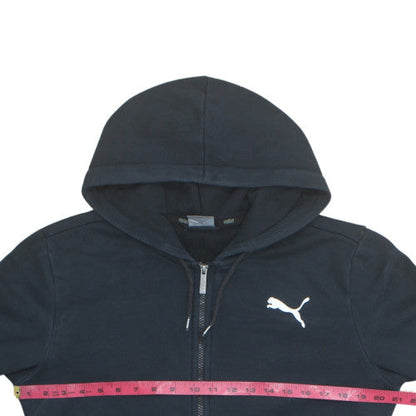 Puma Mens Black Full Zip Hoodie Size S Logo Fleece Sweatshirt