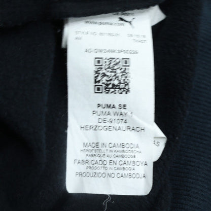 Puma Mens Black Full Zip Hoodie Size S Logo Fleece Sweatshirt