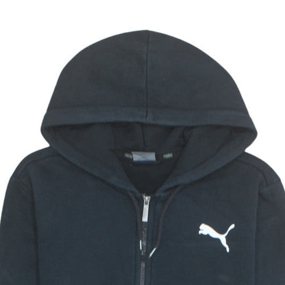 Puma Mens Black Full Zip Hoodie Size S Logo Fleece Sweatshirt