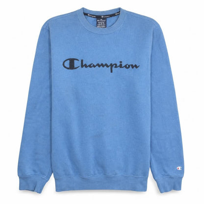 Champion Men's Blue Logo Crew Neck Fleece Sweatshirt M