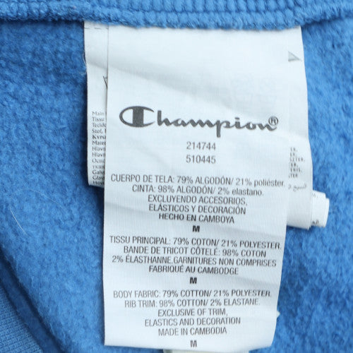 Champion Men's Blue Logo Crew Neck Fleece Sweatshirt M