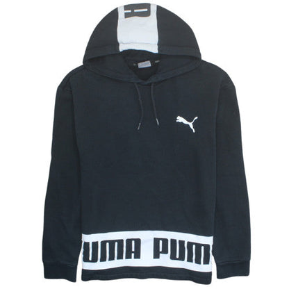Puma Men's Black Small Pullover Hoodie with Logo Detail