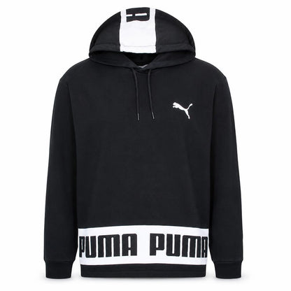 Puma Men's Black Small Pullover Hoodie with Logo Detail