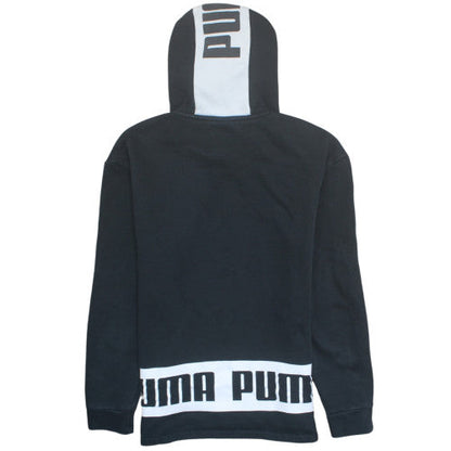 Puma Men's Black Small Pullover Hoodie with Logo Detail