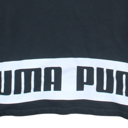 Puma Men's Black Small Pullover Hoodie with Logo Detail