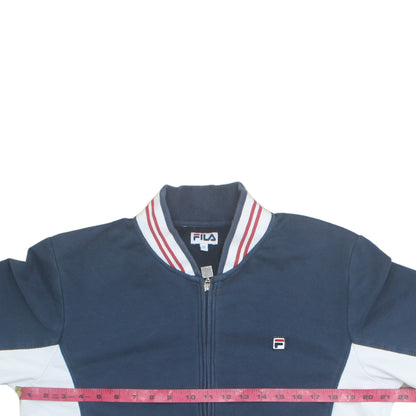 FILA Men’s Blue Full Zip Sweatshirt Jacket L Logo Sports Casual