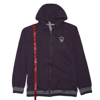 Diesel Mens Purple Full Zip Hoodie 2XL Classic Hooded Sweatshirt