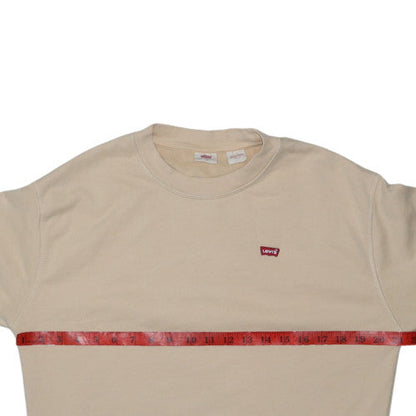 Levi's Men's Beige Crew Neck Pullover Sweatshirt S Regular Fit