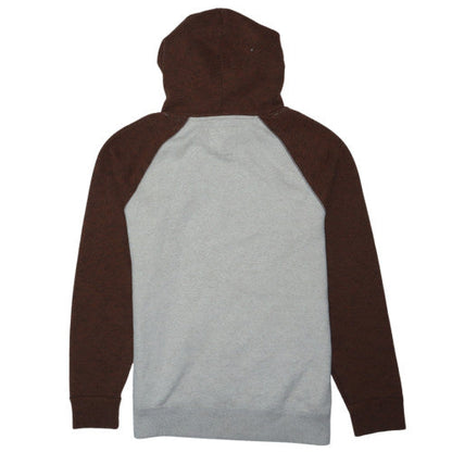 Hollister Men’s Brown Grey Pullover Hoodie M Logo Fleece Sweatshirt