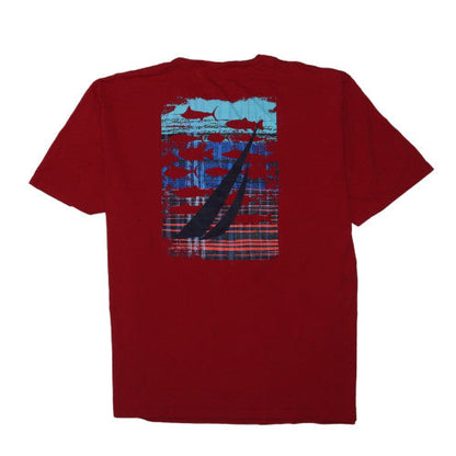 Nautica Men's Red Crew Neck Short Sleeve Graphic T-Shirt XXL