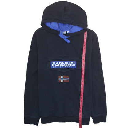 Napapijri Men's Blue XXL Pullover Hoodie Fleece Lined Outdoor
