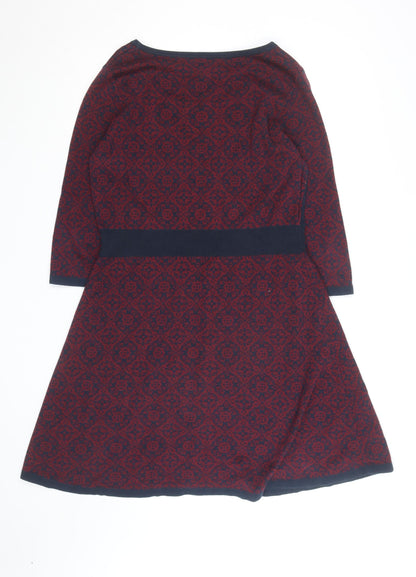 Pepperberry Womens Red Knee Length A-Line Knit Dress Size 16