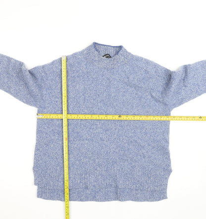 Whistles Women Blue Mock Neck Merino Wool Jumper M