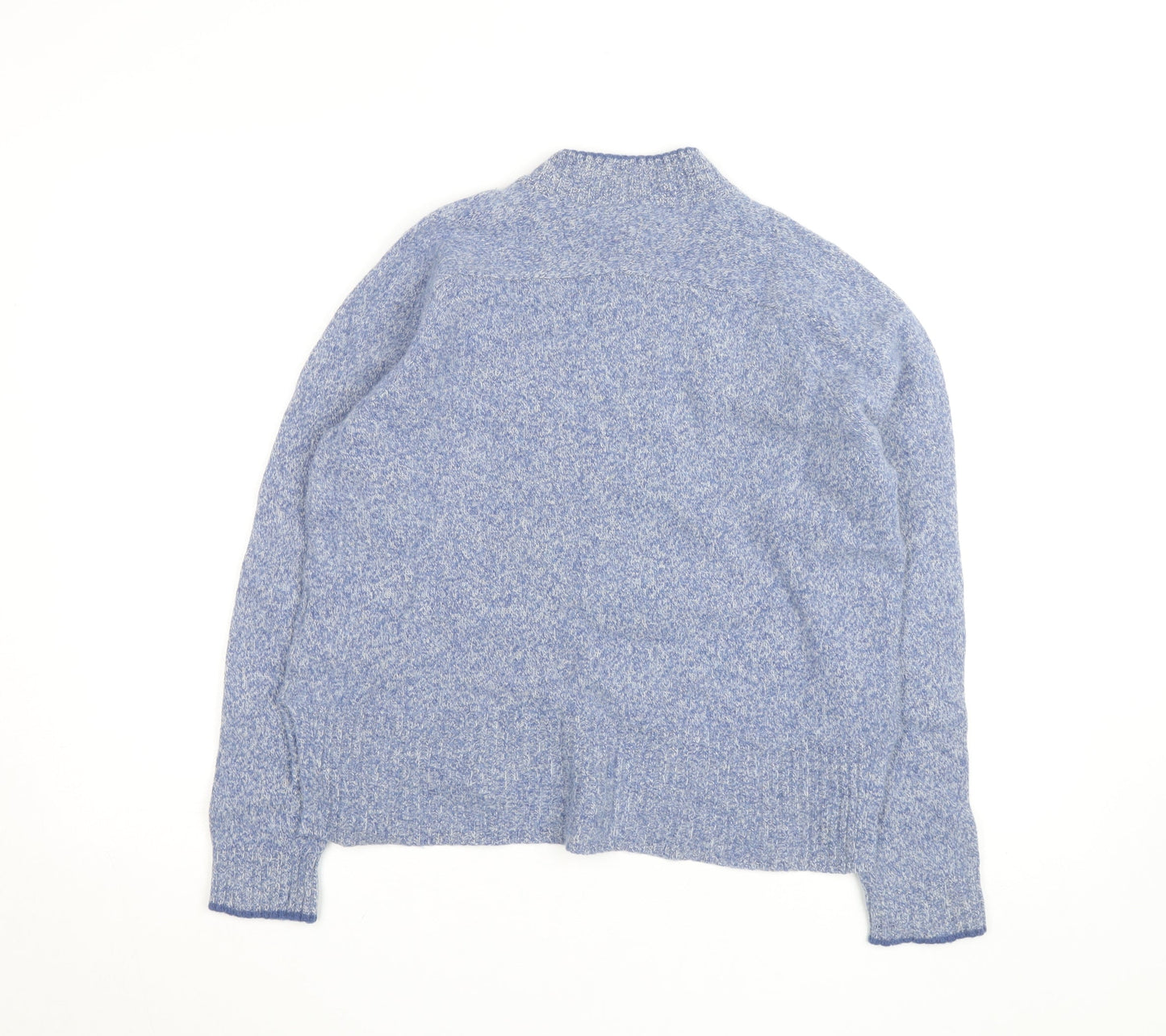 Whistles Women Blue Mock Neck Merino Wool Jumper M