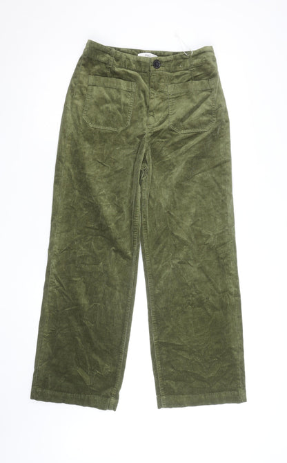 Marks and Spencer Women’s Green Corduroy Trousers Size 12 Regular Fit
