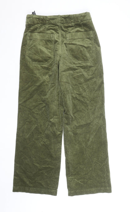 Marks and Spencer Women’s Green Corduroy Trousers Size 12 Regular Fit