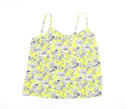 New Look Women's Yellow Floral Camisole Top Size 10