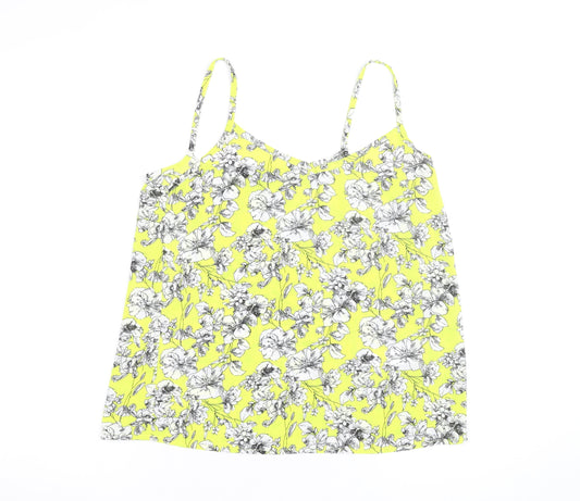 New Look Women's Yellow Floral Camisole Top Size 10
