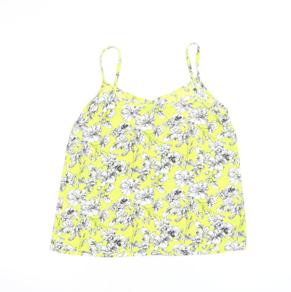New Look Women's Yellow Floral Camisole Top Size 10