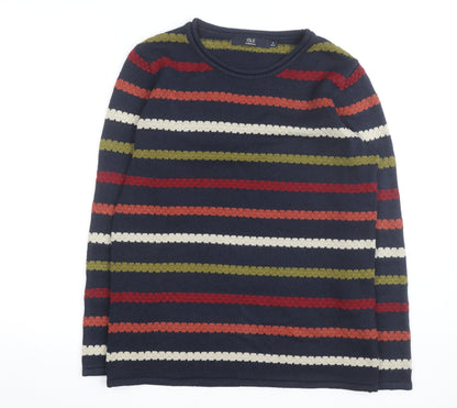 Isle Essentials Unisex Multicoloured Striped Knit Jumper Size S