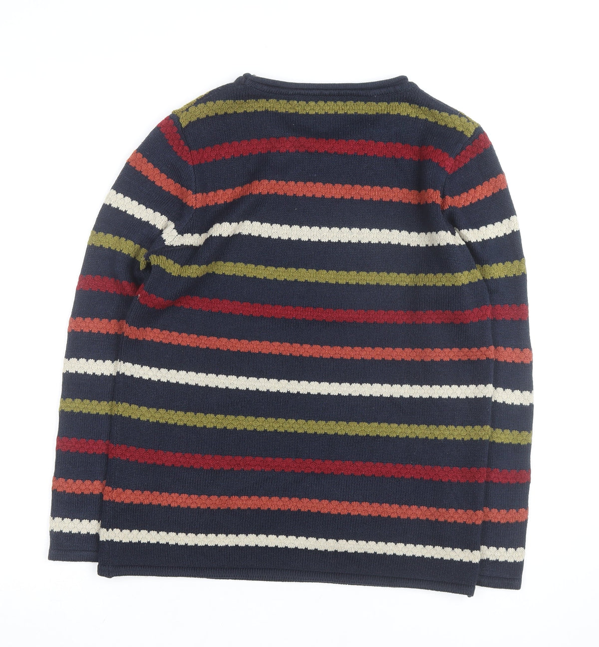 Isle Essentials Unisex Multicoloured Striped Knit Jumper Size S