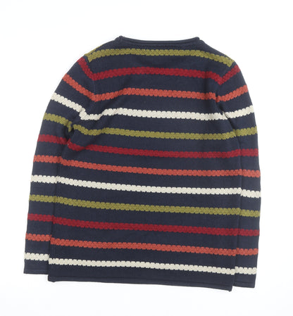 Isle Essentials Unisex Multicoloured Striped Knit Jumper Size S