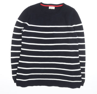 Cambridge Dry Goods Women's Blue Striped Cotton Jumper Size 8
