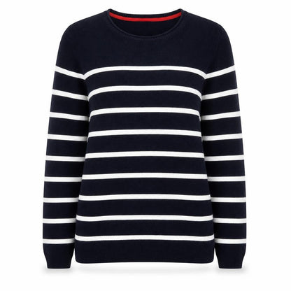 Cambridge Dry Goods Women's Blue Striped Cotton Jumper Size 8