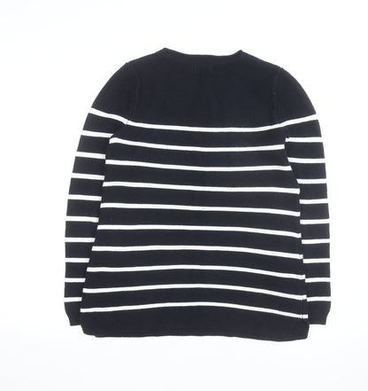 Cambridge Dry Goods Women's Blue Striped Cotton Jumper Size 8