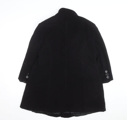 Erich Fend Women's Black Wool Cashmere Long Overcoat Size 12