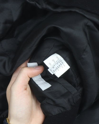 Erich Fend Women's Black Wool Cashmere Long Overcoat Size 12