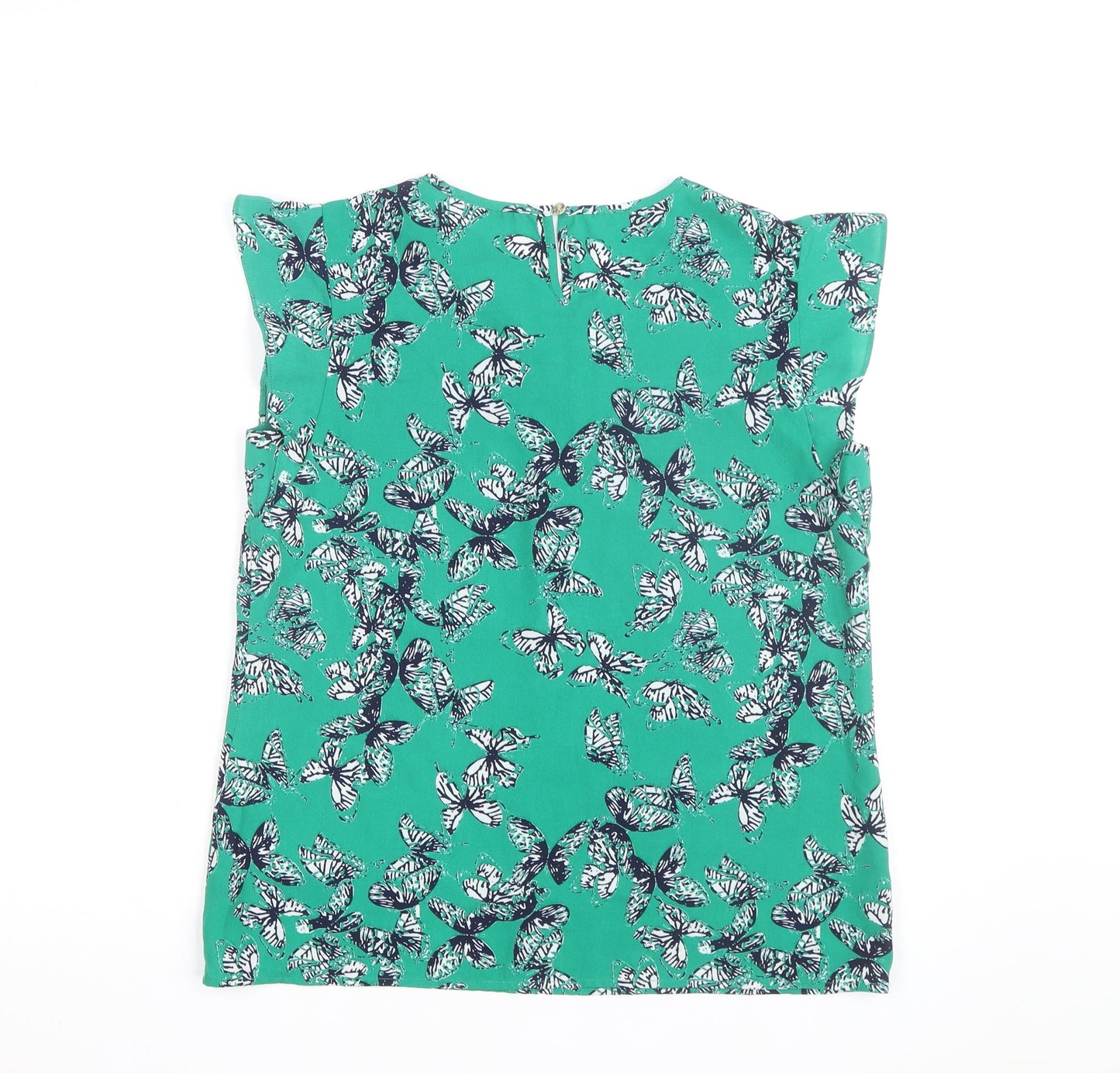 Dunnes Stores Women's Green Butterfly Blouse Size 14 Sleeveless