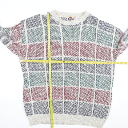 American Edition Men's Multicoloured XL Chunky Knit Cotton Jumper