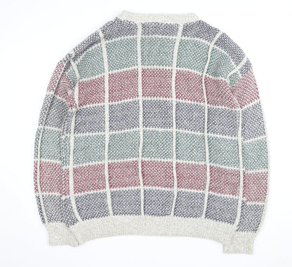 American Edition Men's Multicoloured XL Chunky Knit Cotton Jumper