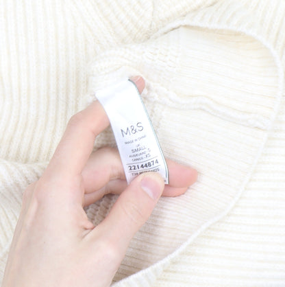 Marks and Spencer Women’s Ivory V-Neck Knit Jumper Size S