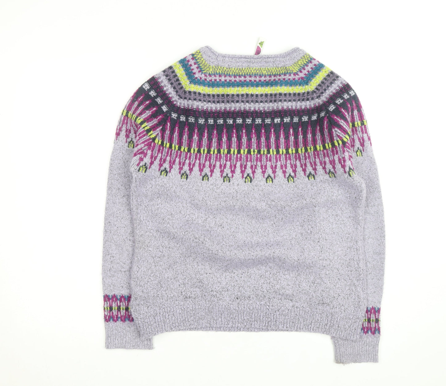 Weird Fish Women's Purple Fair Isle Knit Jumper Size 12