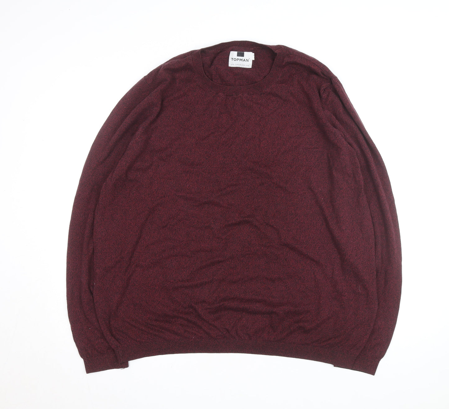 Topman Men's Red XL Cotton Blend Crew Neck Jumper