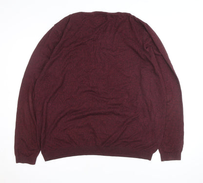 Topman Men's Red XL Cotton Blend Crew Neck Jumper